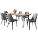 Nature's Edge Natural and Gray Upholstered 79" 7 Piece Dining Set
