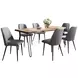 Nature's Edge Natural and Gray Upholstered 79" 7 Piece Dining Set
