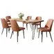 Nature's Edge Natural and Light Brown Upholstered 7 Piece Dining Set