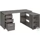 Yvette Weathered Grey L-Shape Office Desk