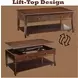 Malachi Walnut Rectangular Lift Top Cocktail Table