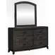 Avalon Coffee Bean 6 Drawer Dresser and Arched Mirror