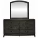 Avalon Coffee Bean 6 Drawer Dresser and Arched Mirror