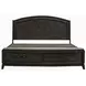 Avalon Coffee Bean King Storage Panel Bed with Nailhead Trim