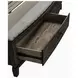 Avalon Coffee Bean and Oatmeal King Upholstered Storage Panel Bed with Nailhead Trim