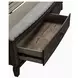 Avalon Coffee Bean and Oatmeal Queen Upholstered Storage Panel Bed with Nailhead Trim