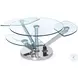 8081 Clear Glass And Polished Stainless Steel Occasional Table Set