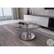 8081 Clear Glass And Polished Stainless Steel Occasional Table Set