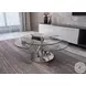 8081 Clear Glass And Polished Stainless Steel Occasional Table Set