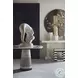 Stoneham Honed White Agate And Black Center Table