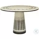 Stoneham Honed White Agate And Black Center Table