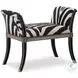 Safari Zebra Patterned Hair On Hide Bench