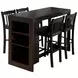 Tribeca Merlot 5 Piece Counter Height Dining Set with Storage