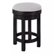 Weston Knubby Taupe Upholstered Swivel Console Stool