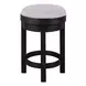 Weston Knubby Taupe Upholstered Swivel Console Stool