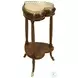 Heart Petrified Stone And Walnut Tone Two Tier Accent Table
