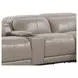 Ridgeway Gray Shark Skin Leather 6 Piece Power Reclining Sectional