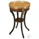 Compass Antique Brass And Black Occasional Table