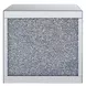 Noralie Silver and Gray Square Glass Top End Table with 1 Drawer