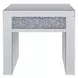 Noralie Silver and Gray Square Glass Top End Table with 1 Drawer
