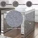 Noralie Silver and Gray Square Glass Top End Table with 1 Drawer