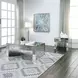 Noralie Silver and Gray Square Glass Top End Table with 1 Drawer