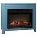 Fireside Consoles Indigo and White Sintered Stone Top Fireside Console with USB Charging