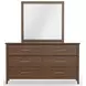 Nordhaven Nordic Walnut Rectangular Dresser Landscape Mirror