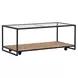 Bedford Weathered Oak and Black Rectangular Glass Top Occasional Table Set