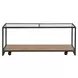 Bedford Weathered Oak and Black Rectangular Glass Top Occasional Table Set