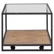 Bedford Weathered Oak and Black Rectangular Glass Top Occasional Table Set