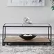 Bedford Weathered Oak and Black Rectangular Glass Top Occasional Table Set