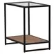 Bedford Weathered Oak and Black Rectangular Glass Top Occasional Table Set
