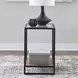Bedford Weathered Oak and Black Rectangular Glass Top Chairside Table
