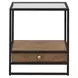 Bedford Weathered Oak and Black Rectangular Glass Top Occasional Table Set