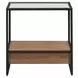 Bedford Weathered Oak and Black Rectangular Glass Top End Table