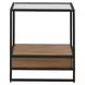 Bedford Weathered Oak and Black Rectangular Glass Top End Table