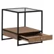 Bedford Weathered Oak and Black Rectangular Glass Top Occasional Table Set