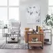 Bedford Weathered Oak and Gray Rectangular Glass Top Sofa Table