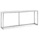Isolde White and Brushed Nickel Rectangular Marble Top Sofa Table