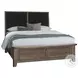 Woodbridge Dark Cashmere And Black Upholstered Storage Platform Bedroom Set