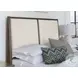Woodbridge Dark Cashmere And White California King Upholstered Low Profile Panel Bed