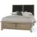 Woodbridge Shadow Gray And Black Queen Upholstered Storage Platform Bed