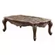 Latisha Gray and Antique Oak Rectangular Marble Top Coffee Table