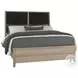 Woodbridge Clear Maple And Black Queen Upholstered Low Profile Bed