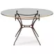 1940S French Gold and Brown 50" Round Glass Top Center Table