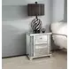 Noralie Silver and Gray Night Table with 3 Drawers