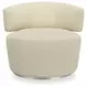Olympia Oatmeal Performance Fabric Upholstered Swivel Accent Chair