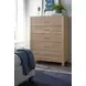 Tide And Timber Clear Oak 5 Drawer Chest