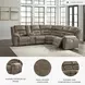 Ravenel Fossil 3 Piece Power Reclining Console LAF Sectional